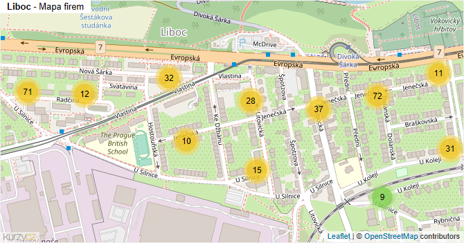 Liboc - mapa firem