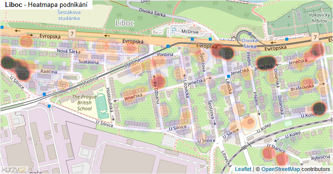 Liboc - mapa podnikání