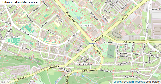Libočanská - mapa ulice