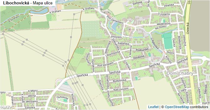 Libochovická - mapa ulice