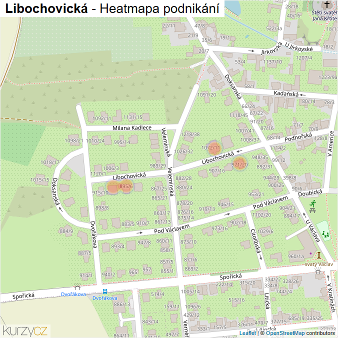 Mapa Libochovická - Firmy v ulici.