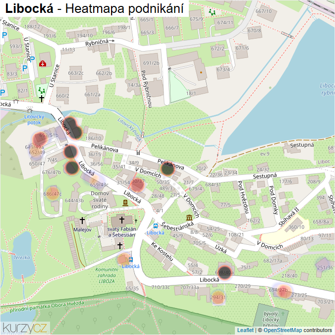 Mapa Libocká - Firmy v ulici.