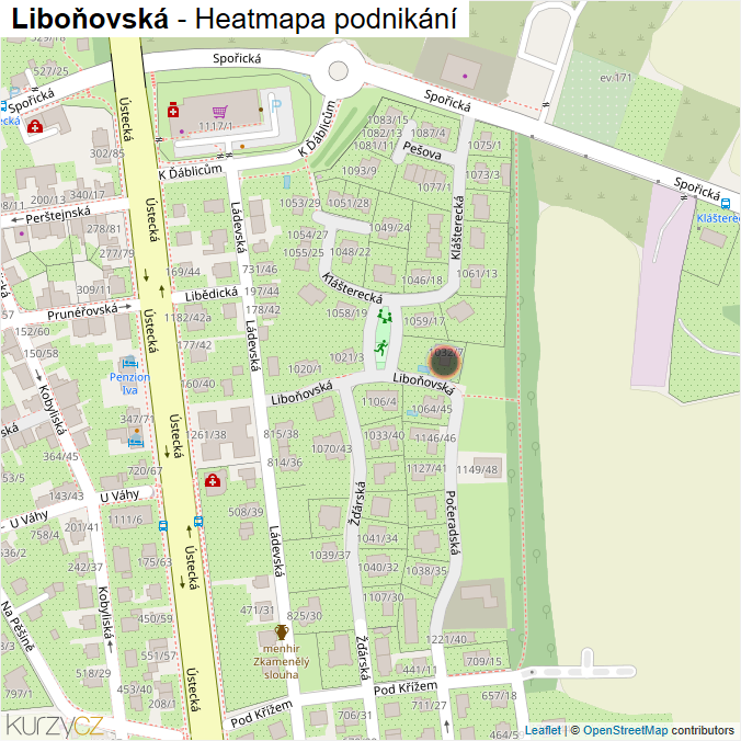 Mapa Liboňovská - Firmy v ulici.