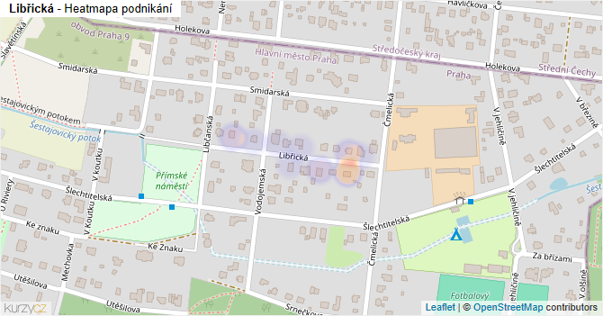 Libřická - mapa podnikání