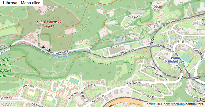 Librova - mapa ulice