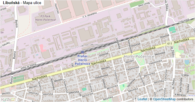 Libuňská - mapa ulice