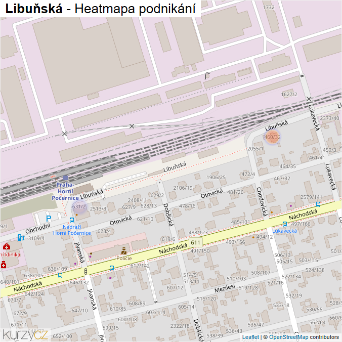 Mapa Libuňská - Firmy v ulici.