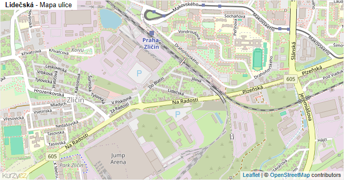 Lidečská - mapa ulice