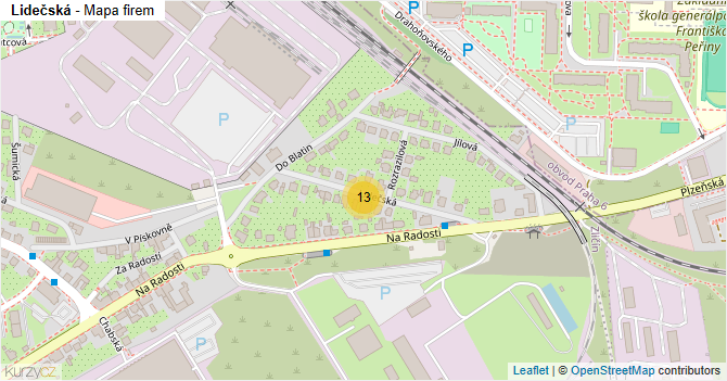 Lidečská - mapa firem