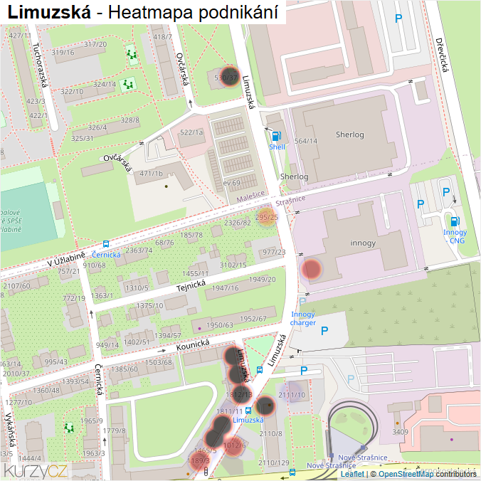 Mapa Limuzská - Firmy v ulici.