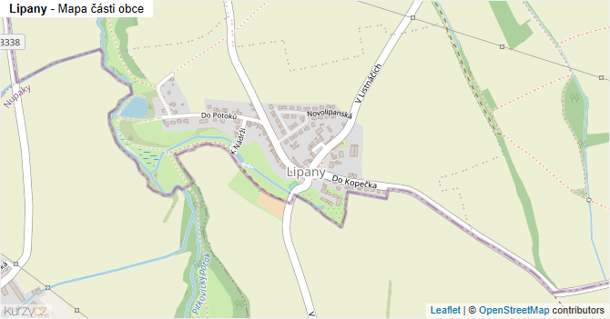 Lipany - mapa části obce