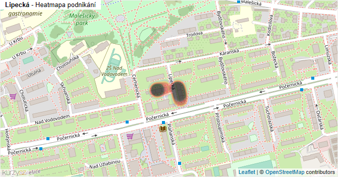Lipecká - mapa podnikání