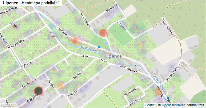 Lipence - mapa podnikání