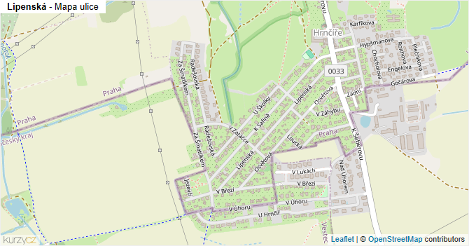 Lipenská - mapa ulice