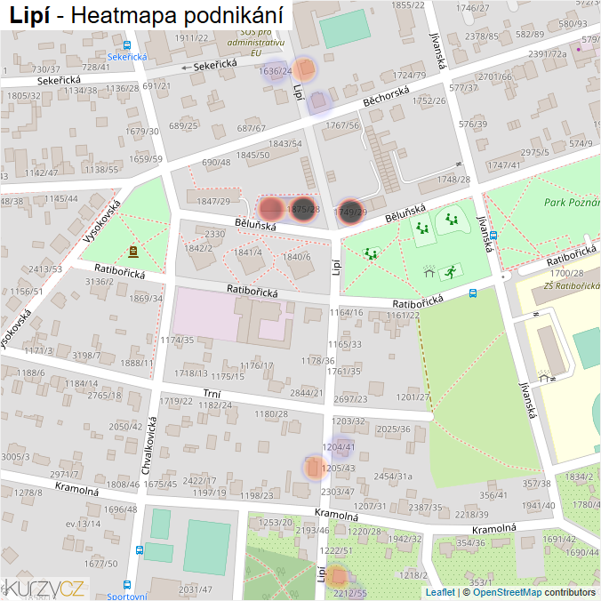 Mapa Lipí - Firmy v ulici.