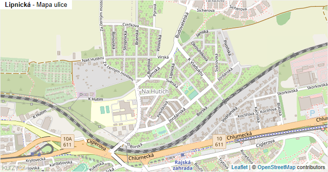 Lipnická - mapa ulice