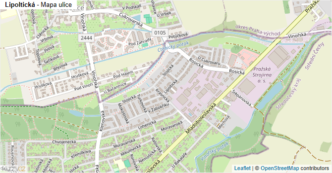 Lipoltická - mapa ulice