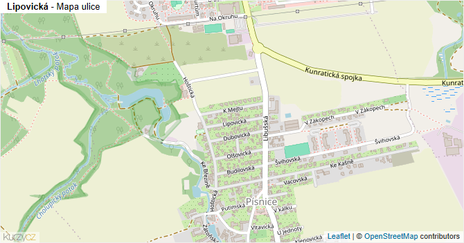 Lipovická - mapa ulice