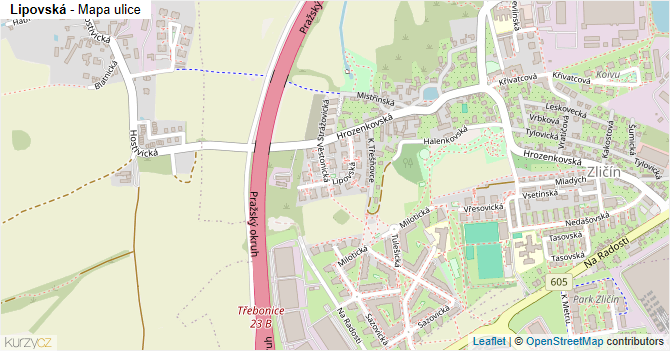 Lipovská - mapa ulice