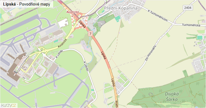Lipská - záplavové mapy stoleté vody