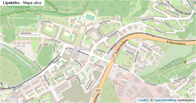 Lipského - mapa ulice