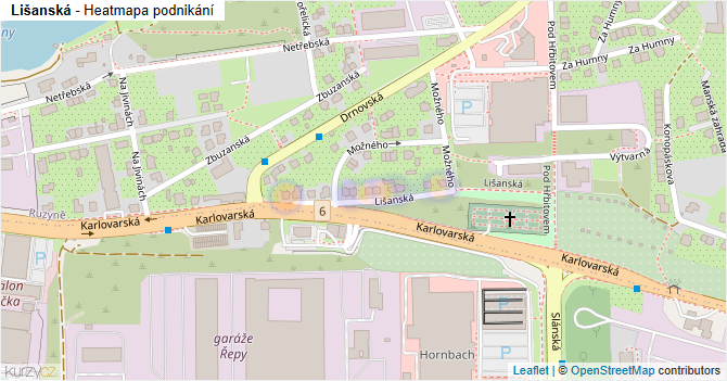 Lišanská - mapa podnikání