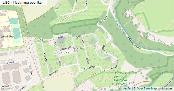 Liščí - mapa podnikání