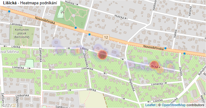Lišická - mapa podnikání
