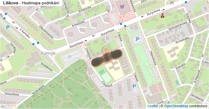 Liškova - mapa podnikání