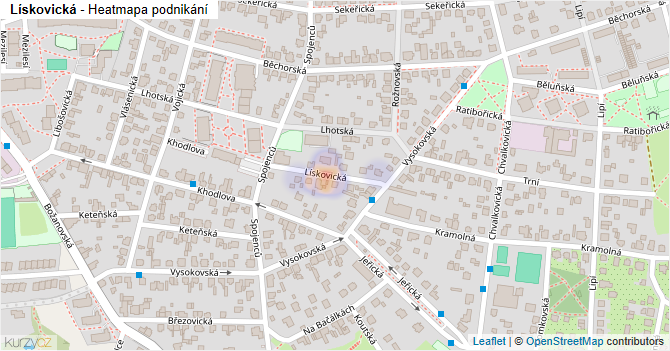 Lískovická - mapa podnikání