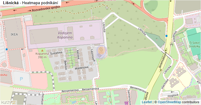 Líšnická - mapa podnikání
