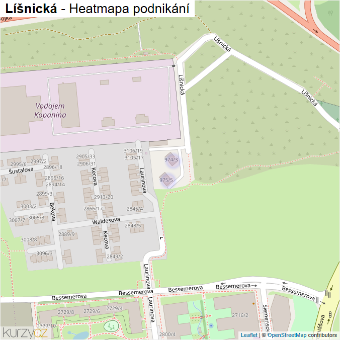 Mapa Líšnická - Firmy v ulici.