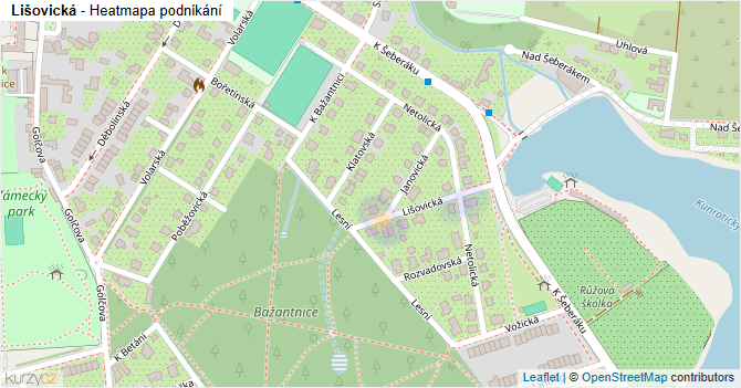Lišovická - mapa podnikání