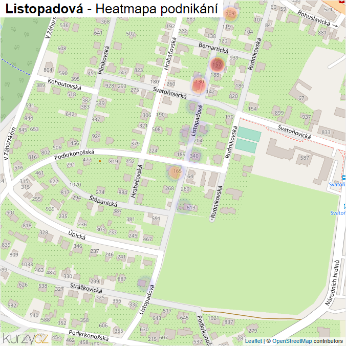 Mapa Listopadová - Firmy v ulici.