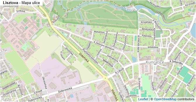 Lisztova - mapa ulice