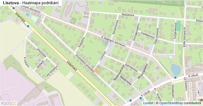 Lisztova - mapa podnikání