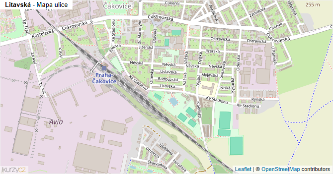 Litavská - mapa ulice