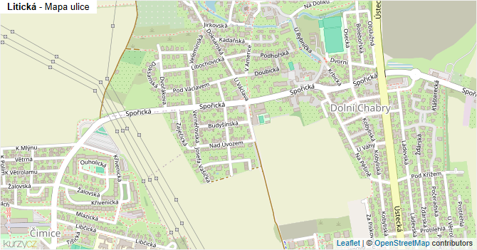 Litická - mapa ulice