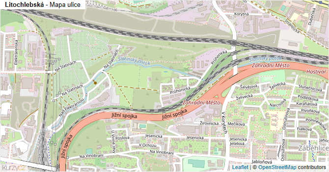 Litochlebská - mapa ulice