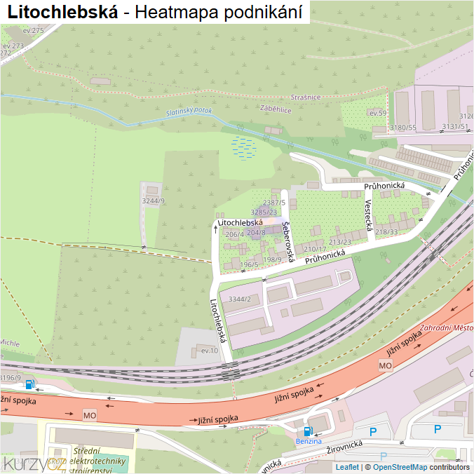 Mapa Litochlebská - Firmy v ulici.