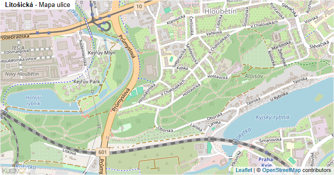 Litošická - mapa ulice