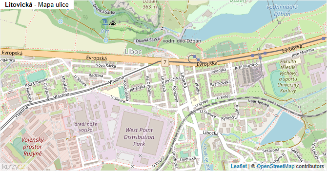 Litovická - mapa ulice