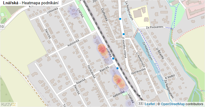 Lnářská - mapa podnikání