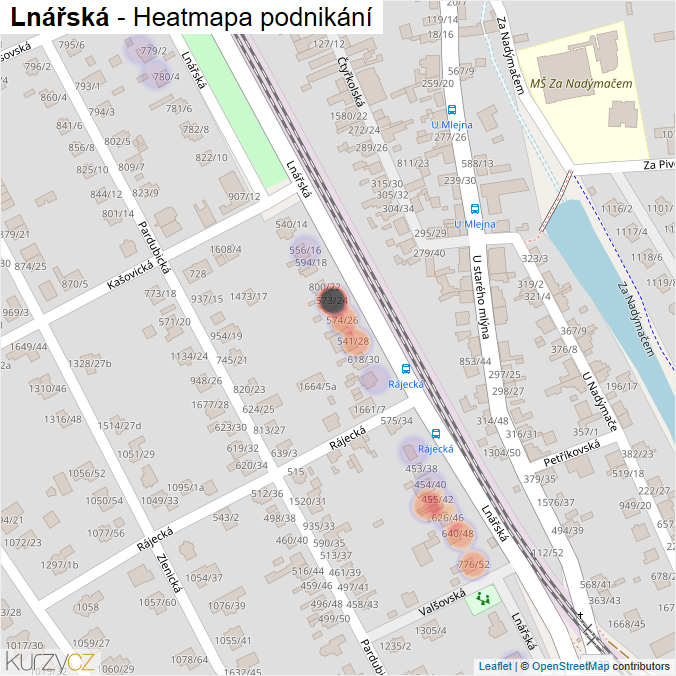 Mapa Lnářská - Firmy v ulici.