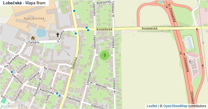 Lobečská - mapa firem
