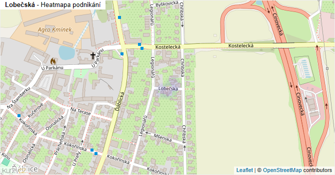 Lobečská - mapa podnikání