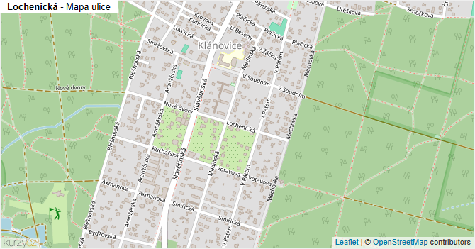 Lochenická - mapa ulice