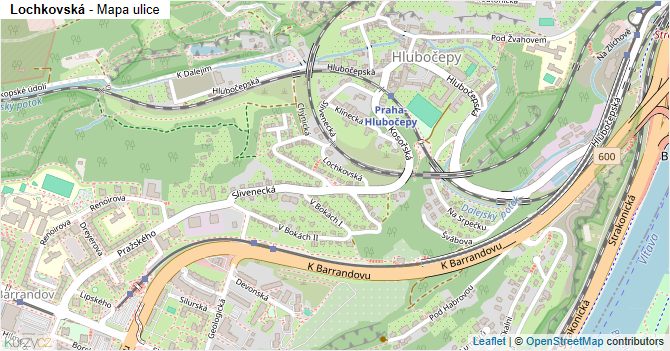 Lochkovská - mapa ulice