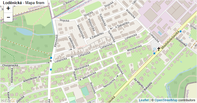 Loděnická - mapa firem