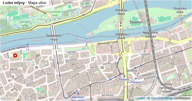 Lodní mlýny - mapa ulice